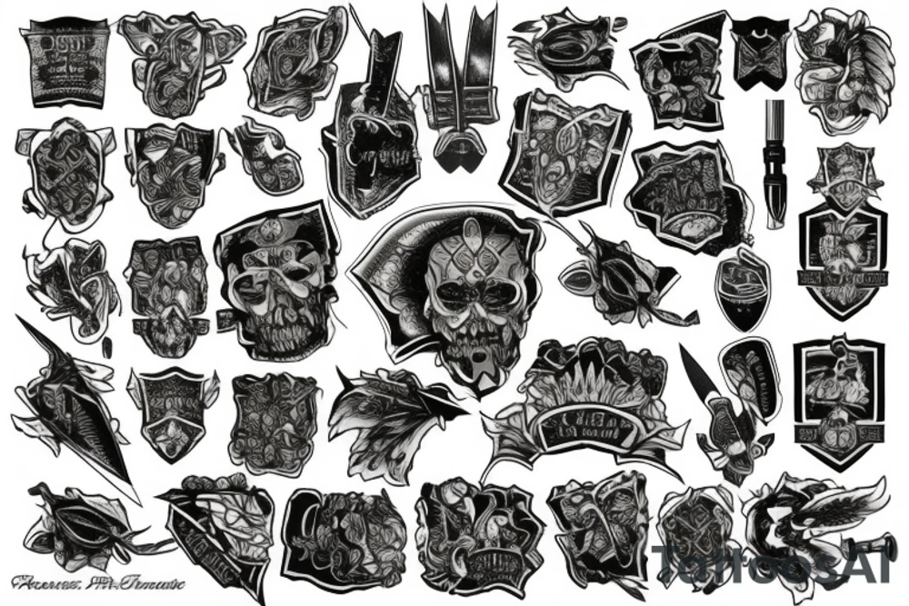 Something with a blade and robertston tartan tattoo idea