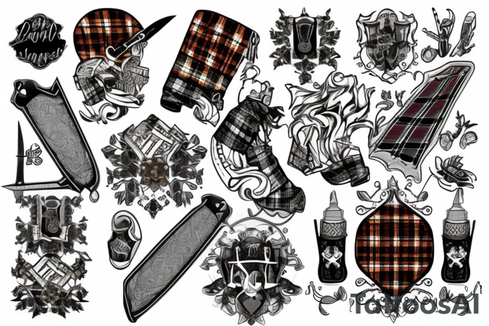 Something with a blade and robertston tartan tattoo idea