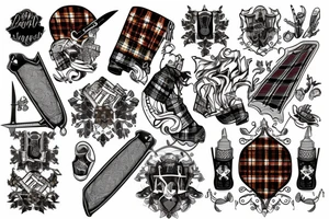 Something with a blade and robertston tartan tattoo idea
