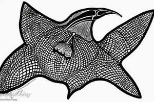 A manta ray with a cross inside tattoo idea