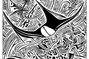 A manta ray with a cross inside tattoo idea