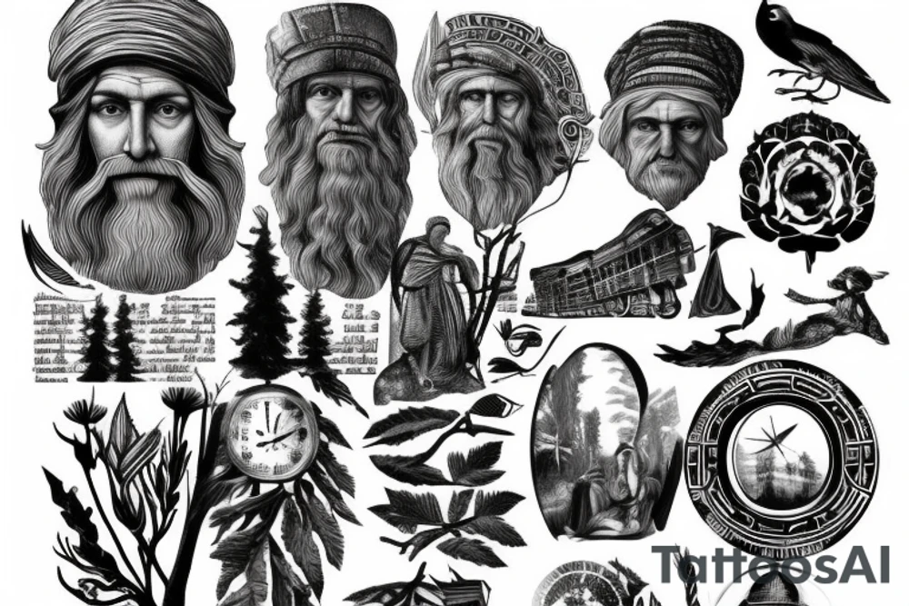 Forest, Louis Vuiton, grandfather, railway, still I rise, Greece, Roman empire tattoo idea