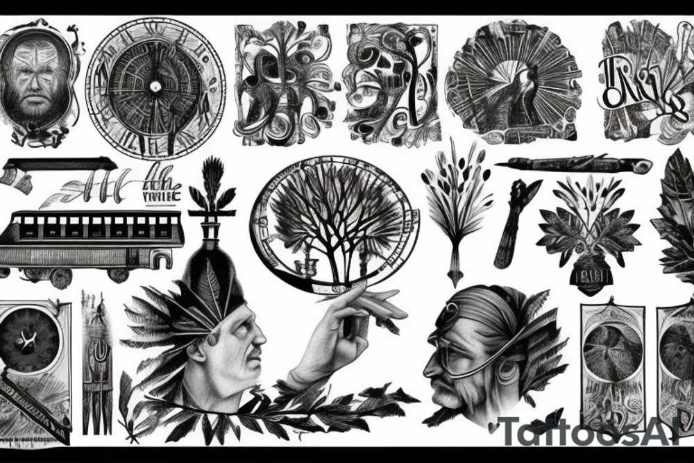 Forest, Louis Vuiton, grandfather, railway, still I rise, Greece, Roman empire tattoo idea