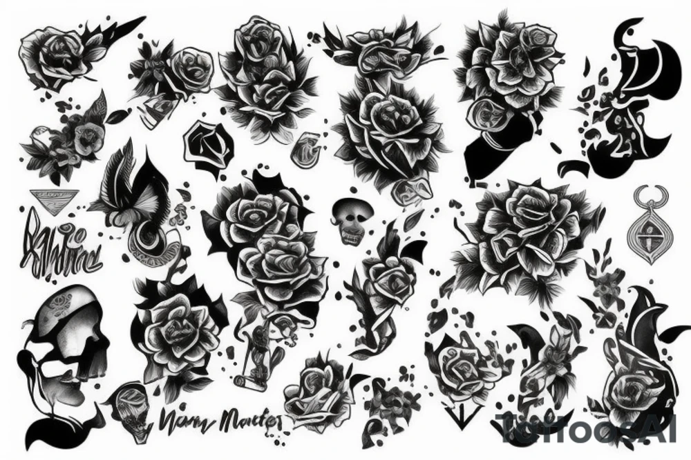 Luxury Matte black money tattoo idea