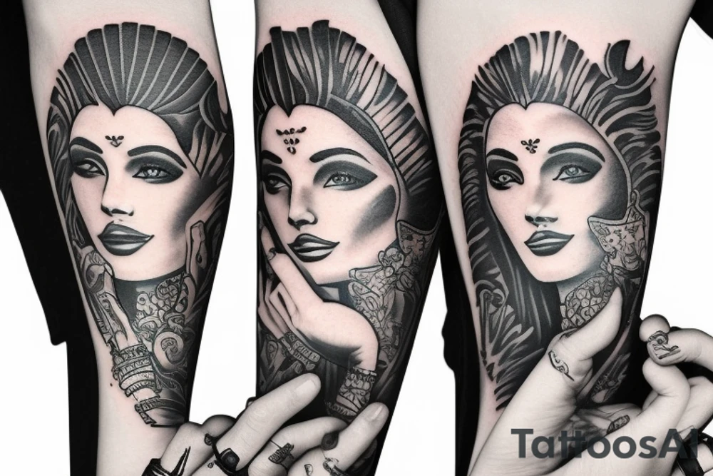 Luxury Matte black money tattoo idea