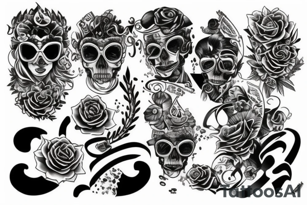 Luxury Matte black money tattoo idea