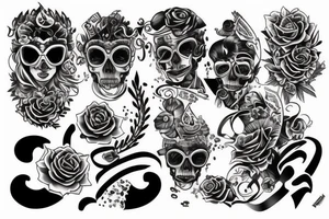 Luxury Matte black money tattoo idea