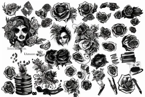 Luxury Matte black money tattoo idea