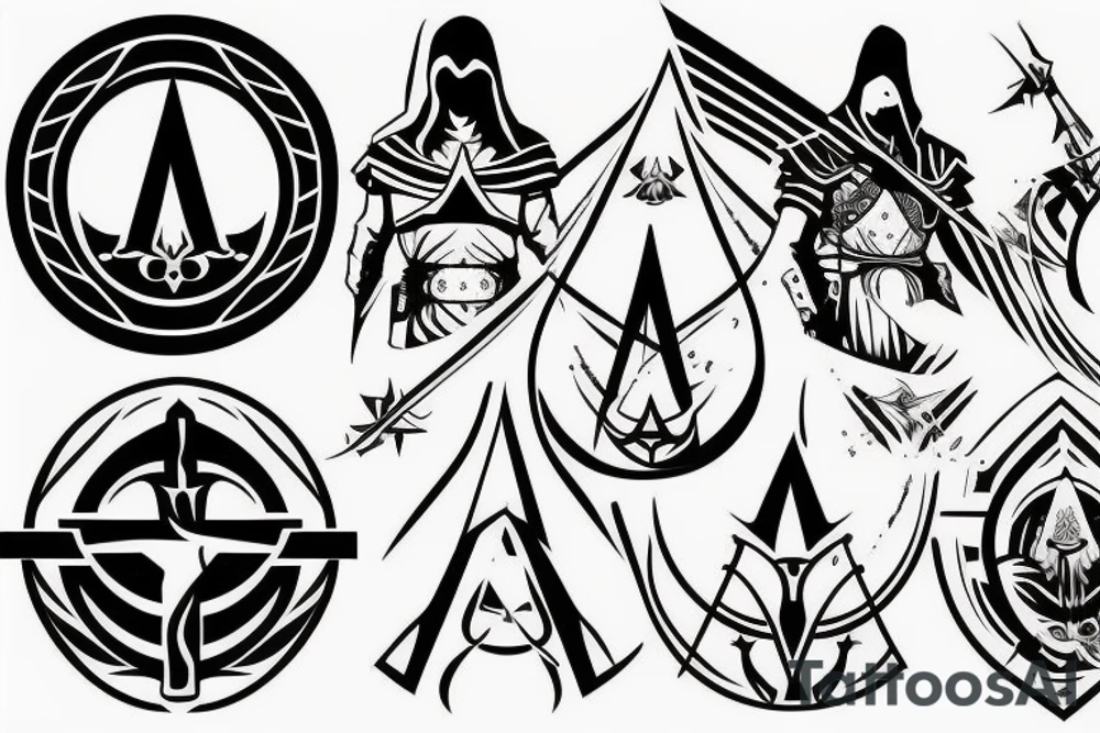 Assassins Creed Symbol with Christian theme tattoo idea