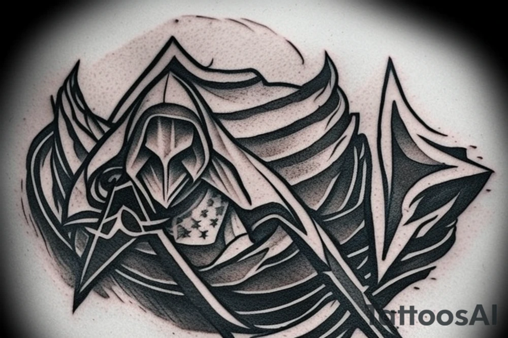Assassins Creed Symbol with Christian theme tattoo idea