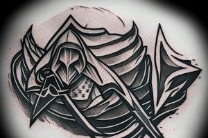 Assassins Creed Symbol with Christian theme tattoo idea