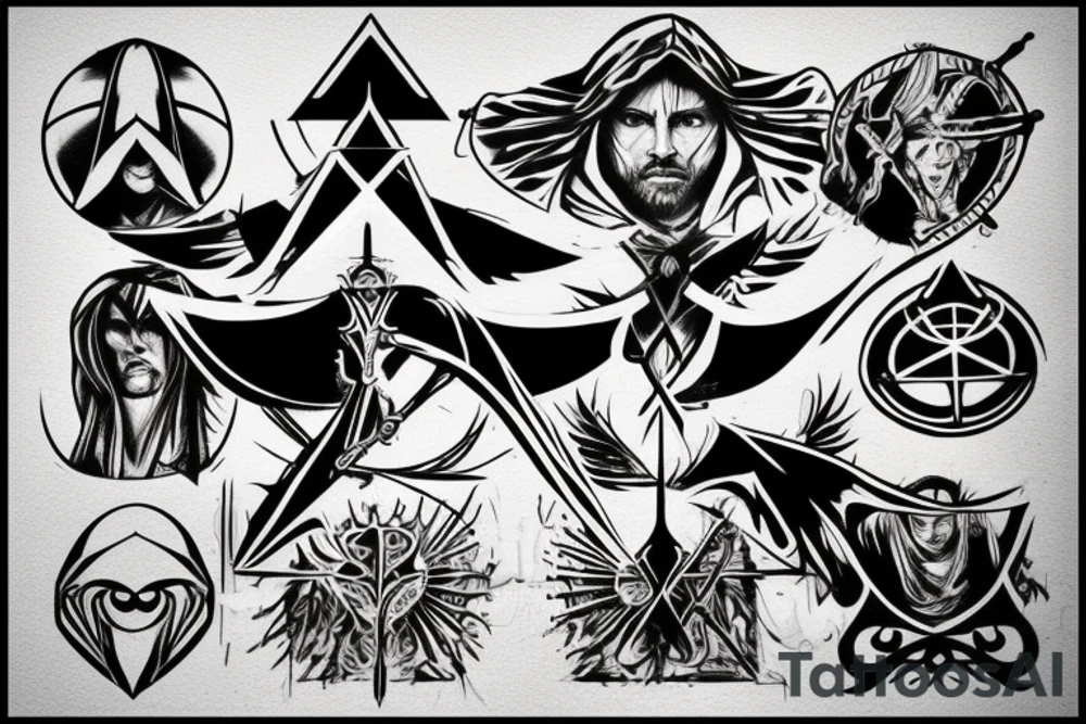 Assassins Creed Symbol with a Christian theme tattoo idea