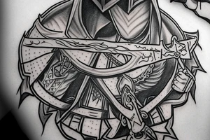 Assassins Creed Symbol with a Christian theme tattoo idea