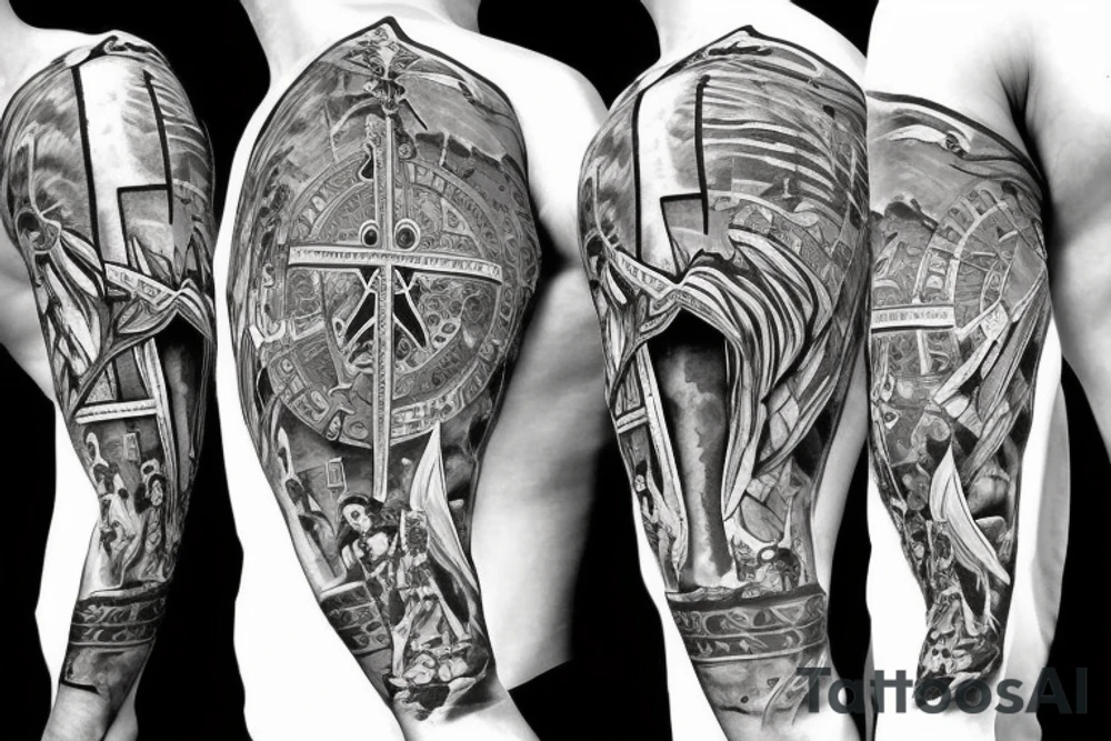 Assassins Creed Symbol with a Christian theme tattoo idea