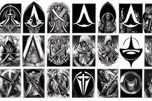 Assassins Creed Symbol with a Christian theme tattoo idea