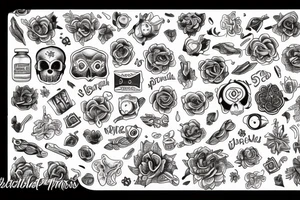 tarro de pastillas, medicamentos, psicodelico tattoo idea