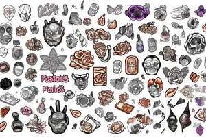 tarro de pastillas, medicamentos, psicodelico tattoo idea