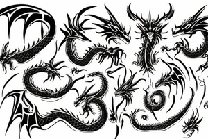 Twin dragon tattoo idea