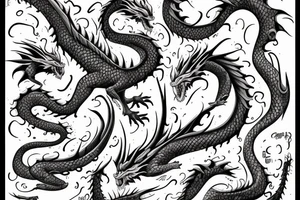 Twin dragon tattoo idea