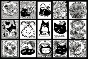 a cloud with a cat sitting on it tattoo idea