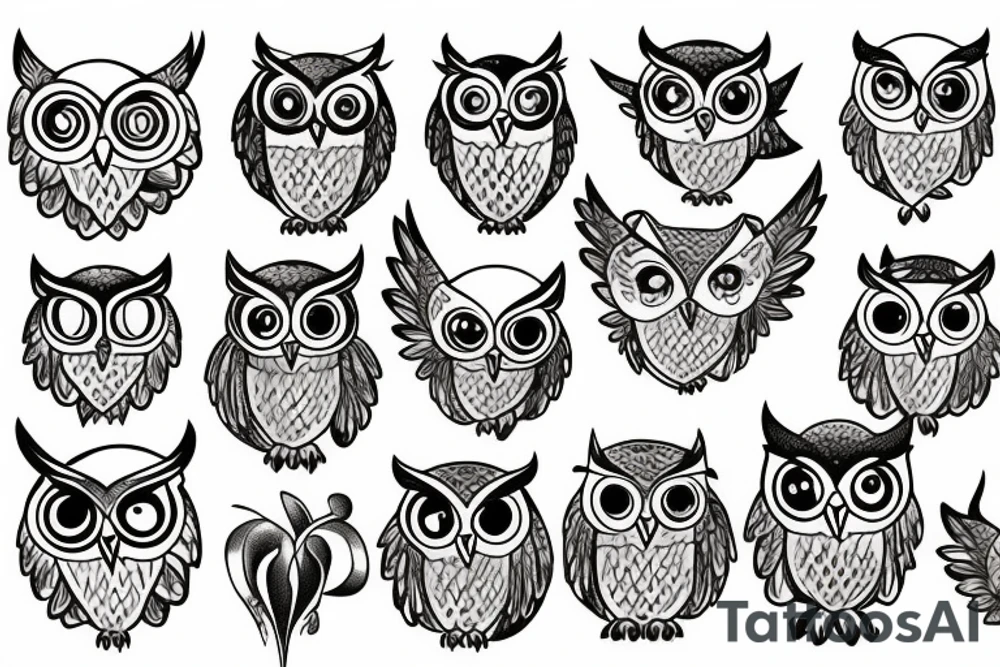 owl in a library tattoo idea