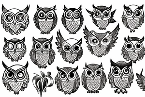 owl in a library tattoo idea
