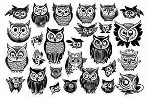 owl in a library tattoo idea