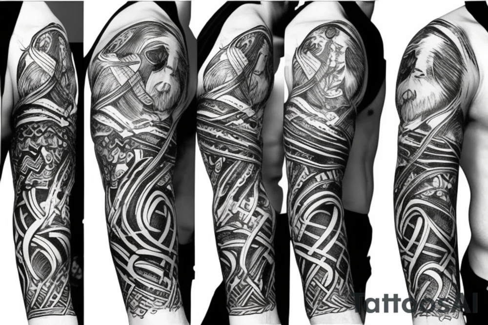 Odin Nordic sleeve tattoo idea
