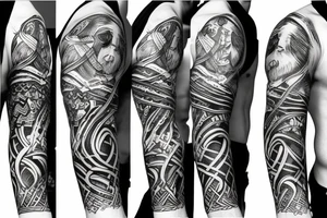 Odin Nordic sleeve tattoo idea