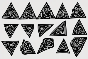 rose with a triangle over it, living inside but dead outside tattoo idea