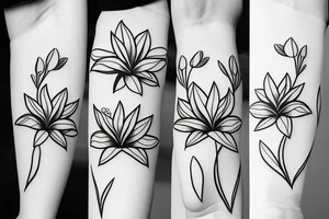 small lily flowers. fine line tattoo idea
