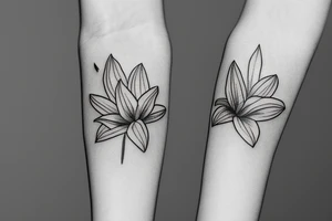 small lily flowers. fine line tattoo idea