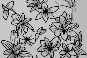 small lily flowers. fine line tattoo idea