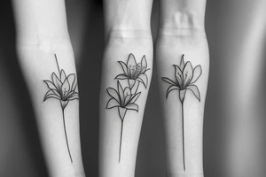 small lily flowers. single needle tattoo idea