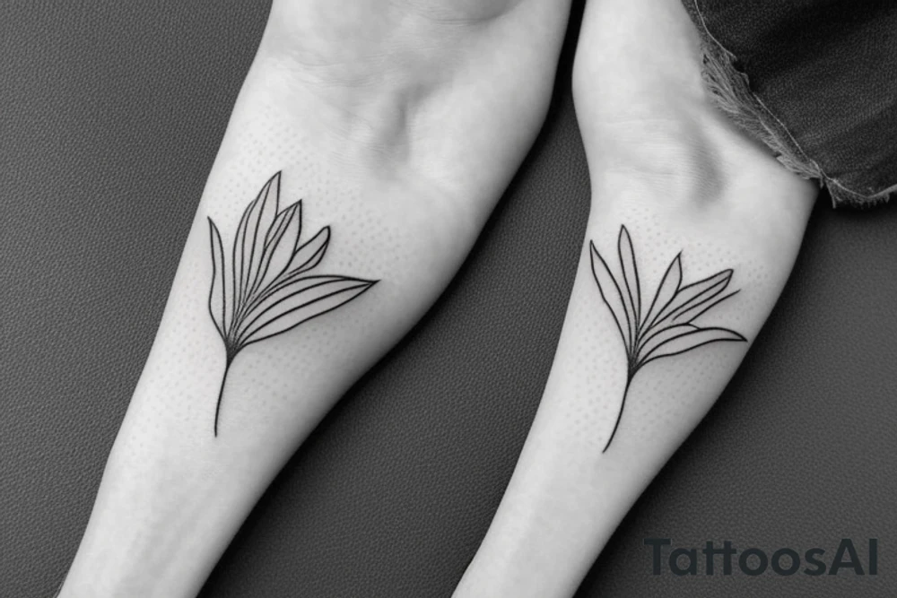 small lily flowers. single needle tattoo idea
