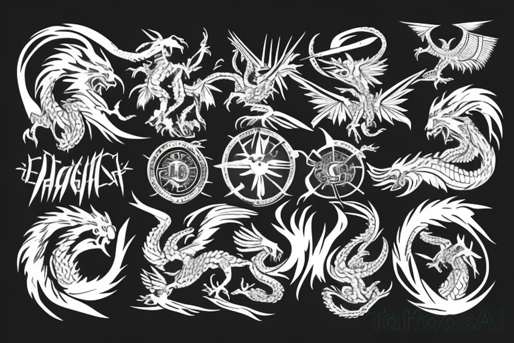 eagle fighting the dragon tattoo idea