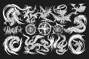eagle fighting the dragon tattoo idea