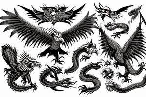 eagle fighting the dragon tattoo idea