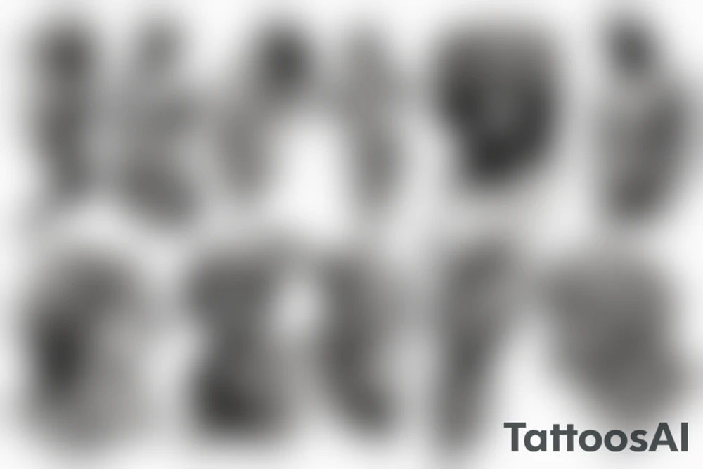 ancient Greek gods in the form of marble statues tattoo idea