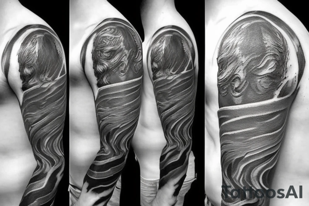 Greek man gods in the form of marble statues tattoo idea
