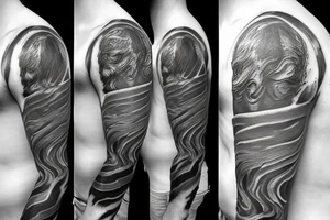 Greek man gods in the form of marble statues tattoo idea