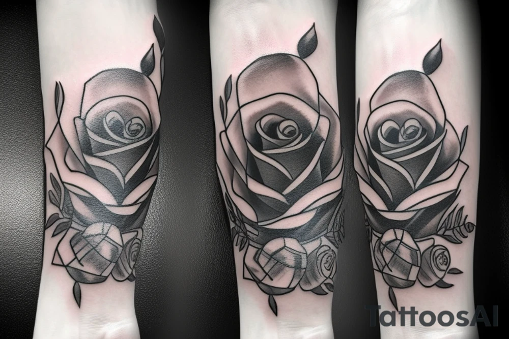A rose pierced with a dagger tattoo idea