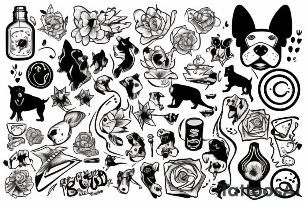 Black dog tattoo idea
