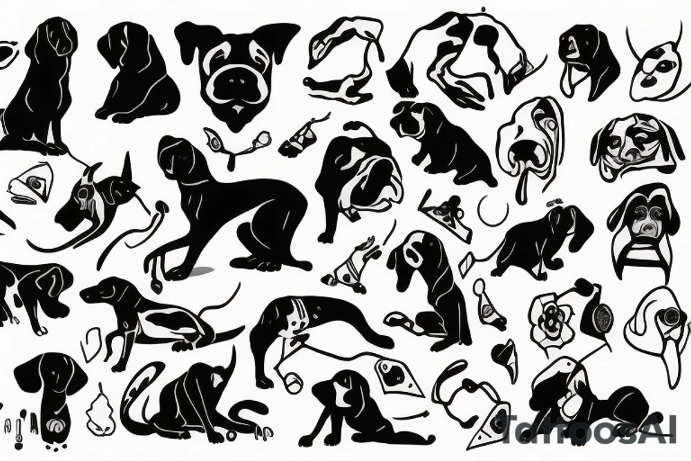 Black dog tattoo idea