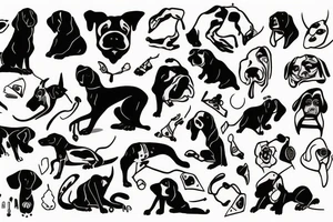 Black dog tattoo idea