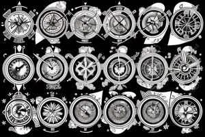 compass, hourglass, old clock, adventure, travel tattoo idea