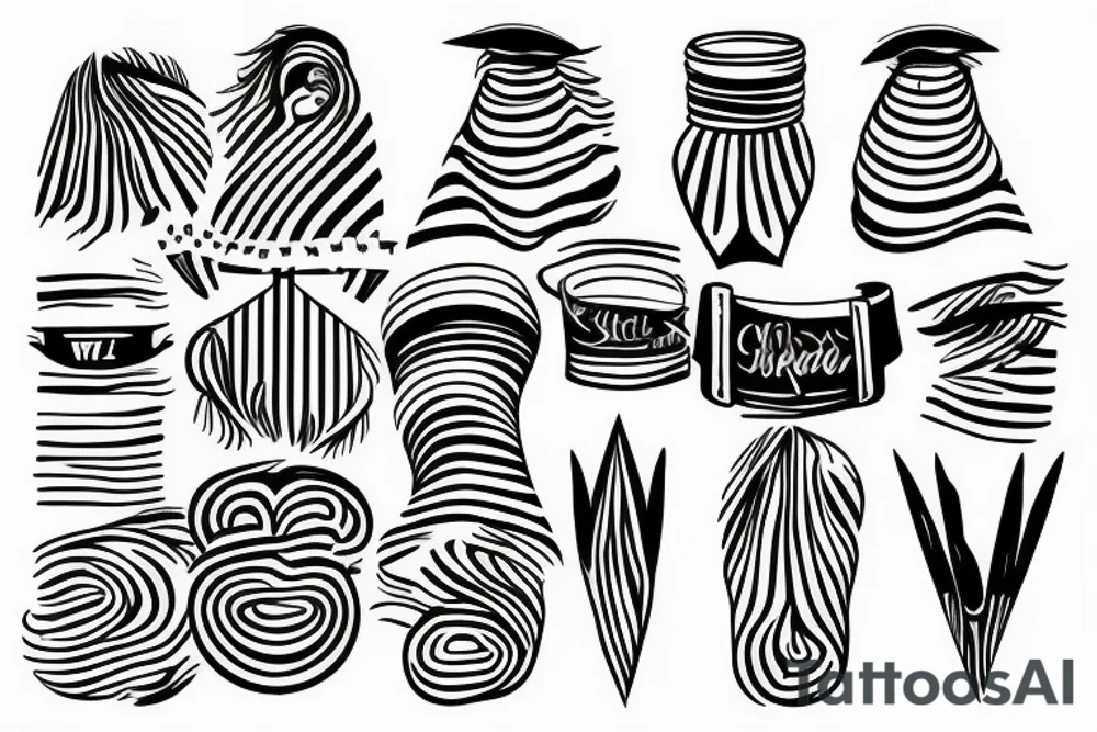 Horizontal stripes tattoo idea