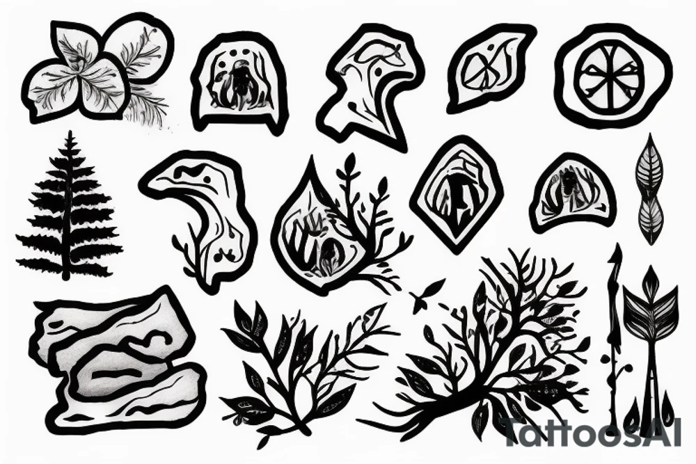 forest rocks tattoo idea