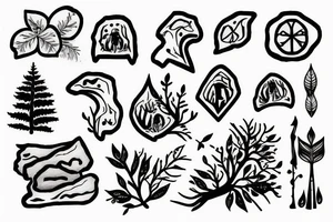 forest rocks tattoo idea