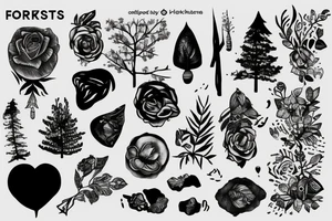 forest rocks tattoo idea